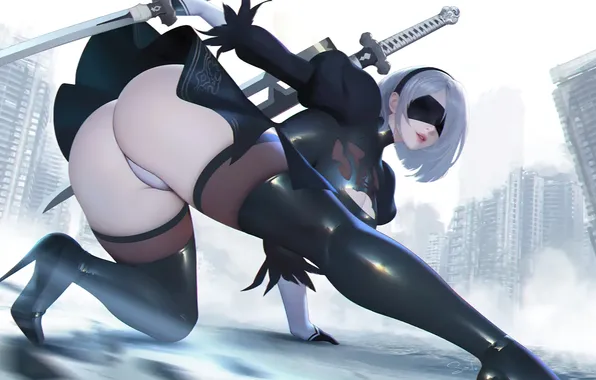 Ass, Anime, fan art, Game Art, Nier Automata, Nier Automata - 2B Fan Art