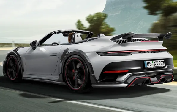 Картинка движение, скорость, шоссе, экстерьер, TechArt, Porsche GT Street R Cabriolet