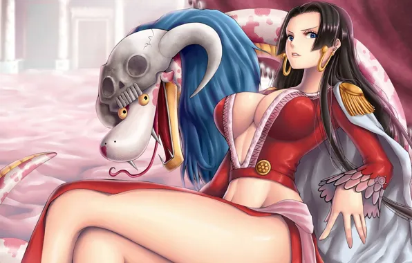 Девушка, змей, Anime, ONE PIECE, BOA HANCOCK