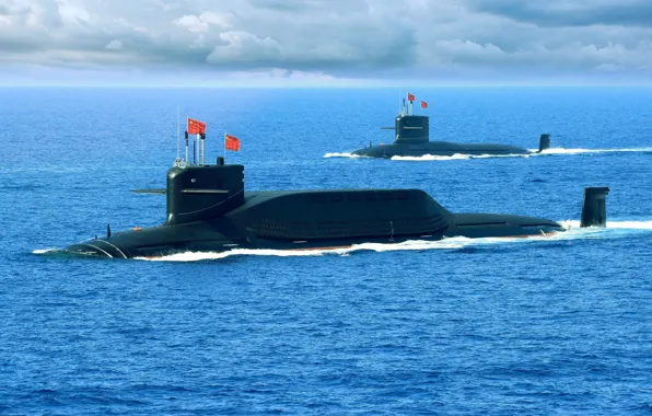 Китай, субмарины, демонстрация флага