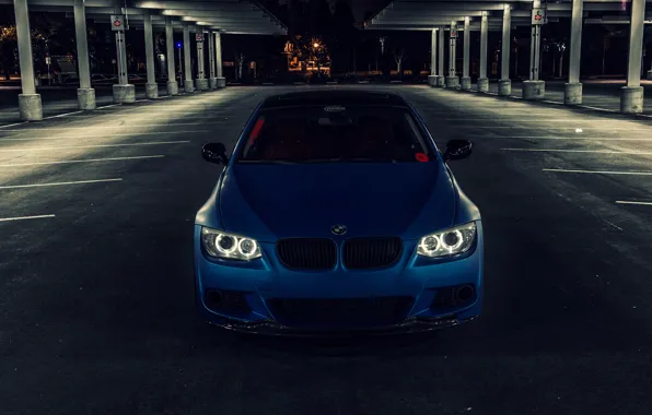 Картинка синий, бмв, BMW, матовый, front, E92, Matte, 3 серия