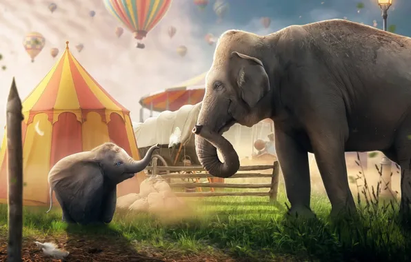 Слон, Disney, Fantasy, Фильм, Дисней, Цирк, Movie, Elephant
