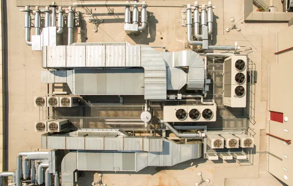 Factory, roof, construction, refrigeration equipment