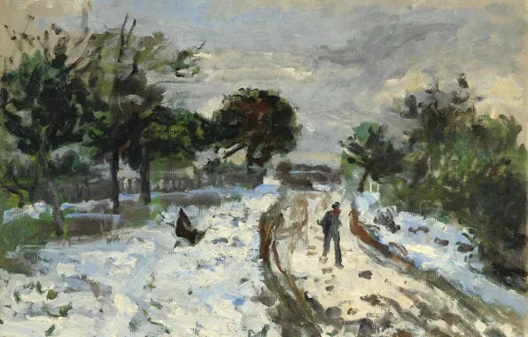 Картина, 1875, Снежный Пейзаж, Пьер Огюст Ренуар, Pierre Auguste Renoir