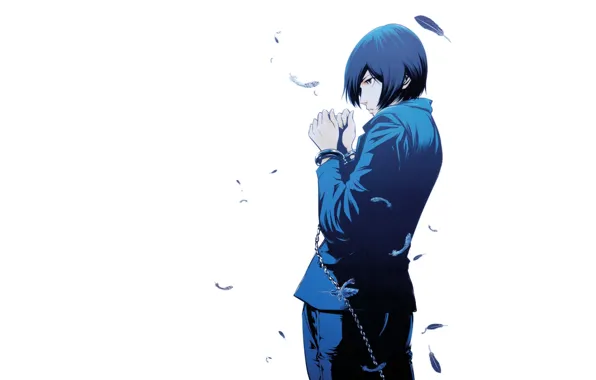 Аниме, перья, арт, парень, наручники, Prison School, Школа тюрьма