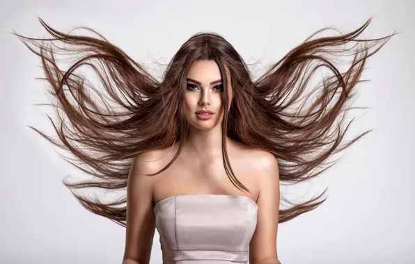 Взгляд, девушка, волосы, girl, woman, длинные, локоны, hair
