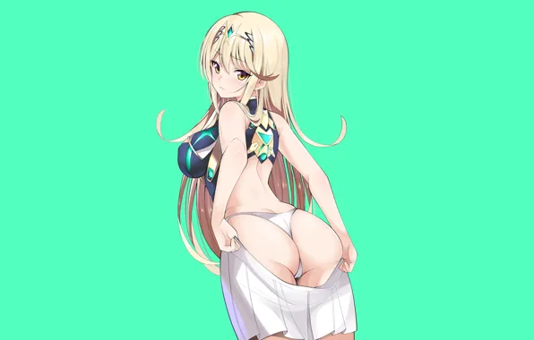 Green, girl, hot, sexy, ass, anime, pretty, butt