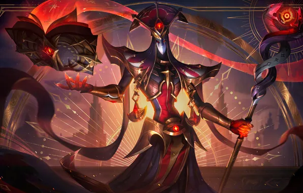 Картинка магия, маска, книга, посох, game, жест, персонажи, League of Legends