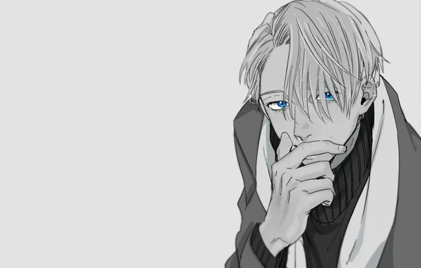 Взгляд, арт, парень, Yuri on Ice, Юрий на льду, Виктор Никифоров, Victor Nikiforov