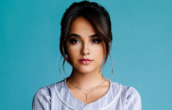 Взгляд, девушка, украшения, портрет, прическа, цепочка, Becky G
