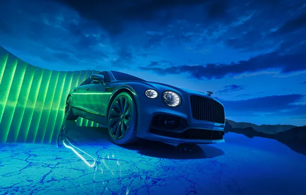 Картинка Bentley, wallpaper, Bentley Flying Spur Neon