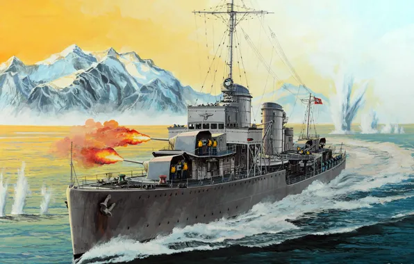 Третий Рейх, Кригсмарине, Военно-морской флот Германии, zerstorer, Второя мировоя война, тип 1936, Эскадренный миноносец