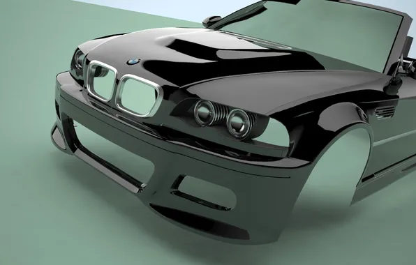 Темный, BMW, БМВ, E46, BMW E46, ИИ арт