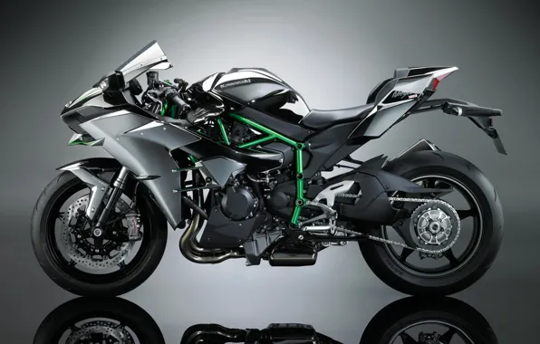 Kawasaki, вид сбоку, Ninja, спортивный мотоцикл, Kawasaki Ninja H2, Кавасаки Ниндзя