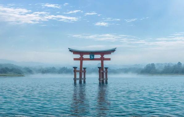 Япония, Japan, Torii Gate, Itsukushima Shrine, Врата Тории, Храм Ицукусима