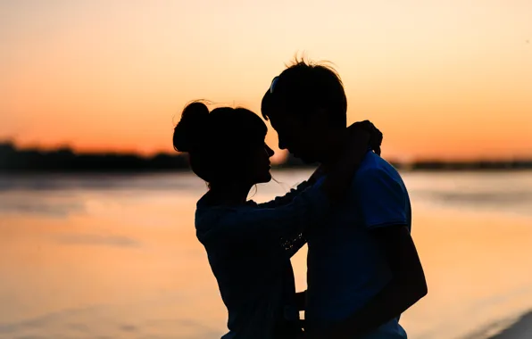 Пляж, лето, девушка, любовь, закат, вечер, summer, love