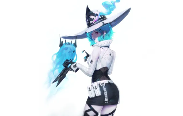 Девушка, Минимализм, Пистолет, Стиль, Girl, Шляпа, Spirit, Gun