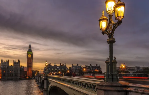 Картинка мост, Лондон, фонарь