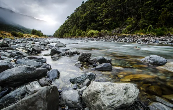 Картинка Новая Зеландия, New Zealand, Aotearoa, Bealey River, Te Wai-pounamu, South Island, Южный Остров