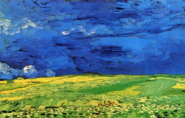 Картинка Винсент ван Гог, Wheat Field Under, Clouded Sky
