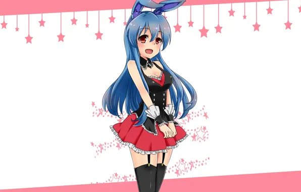 Girl, sexy, cleavage, thighhighs, long hair, dress, boobs, anime