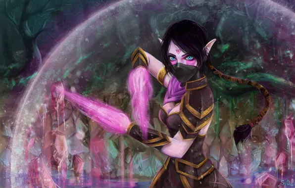 Девушка, магия, арт, Dota 2, Lanaya, Templar Assassin, аура, Fuytski