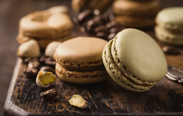 Кофе, печенье, орехи, кофейные, macaron, миндальное, Iryna Melnyk