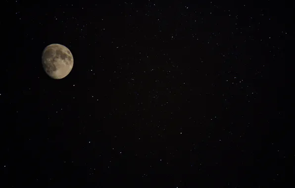 Картинка космос, звезды, ночь, луна, спутник