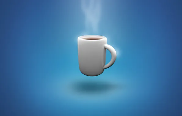 Wallpaper, steam, blue, background, cup, Coffee, cool, coffecup