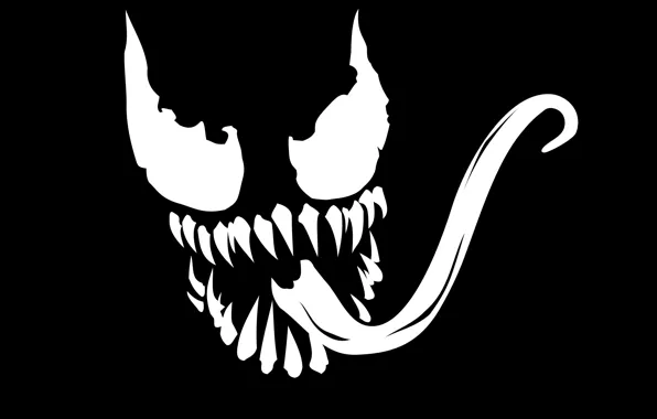 Минимализм, чёрный фон, art, marvel, комикс, venom, веном