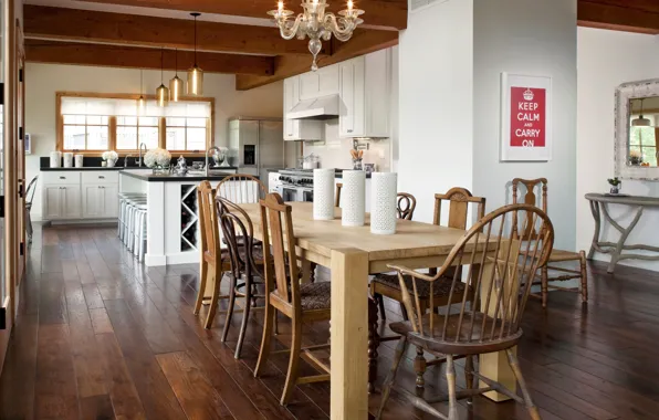 Интерьер, кухня, обеденная зона, Rocky Mountain Home