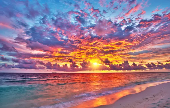 Colors, beach, sunset
