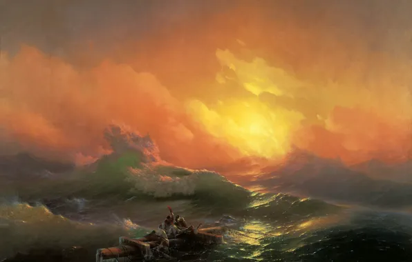 Картинка море, шторм, Девятый вал, Айвазовский
