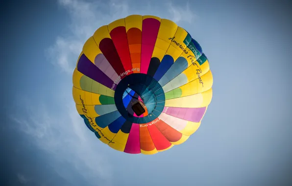 Небо, воздушный шар, sky, balloon, multicolor, экстремальный спорт, многоцветная, basket balloon