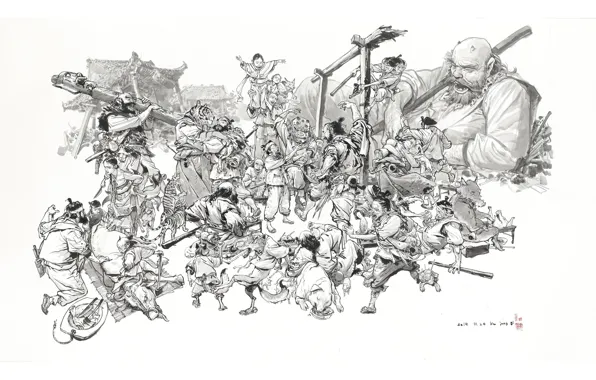 White, black, art, Kim Jung Gi