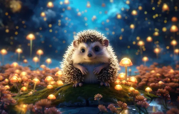 Картинка art, cute, hedgehog