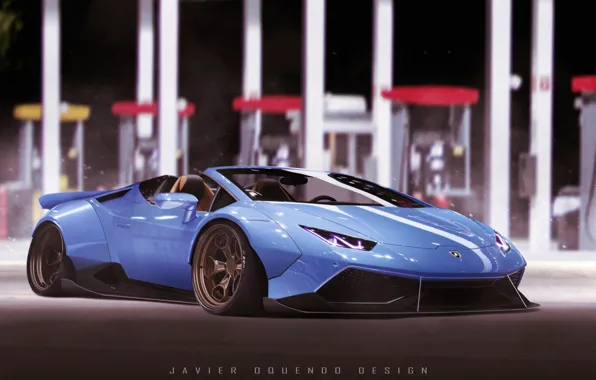 Авто, Синий, Машина, Голубой, Суперкар, Спорткар, Lamborghini Huracan, Transport & Vehicles