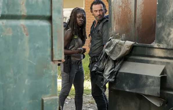 The Walking Dead, Andrew Lincoln, Michonne, Danai Gurira, Rick, Season 7