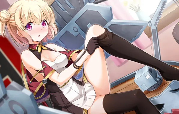 Девочка, Аниме, Гольфы, Azur Lane