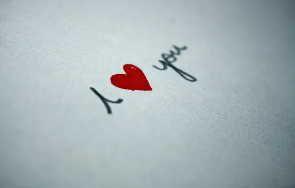 Надпись, сердце, I_Love_you, на бумаге