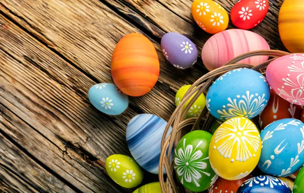 Яйца, весна, colorful, Пасха, happy, wood, spring, Easter