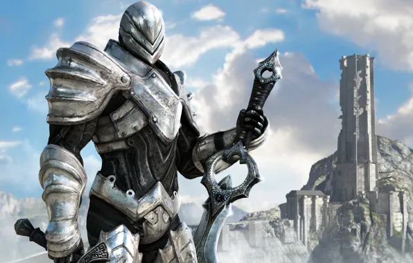 Обои, меч, рыцарь, Infinity Blade 2