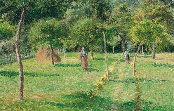 Пейзаж, картина, Камиль Писсарро, Сад в Эраньи