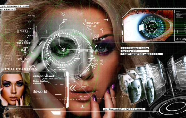 Картинка глаза, взгляд, девушка, лицо, будущее, face, технологи, изменение лица