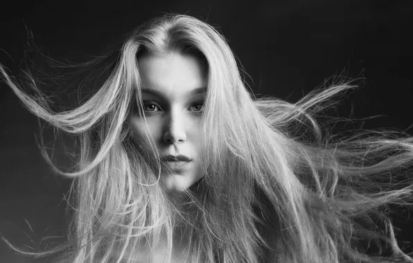 Взгляд, портрет, блондинка
