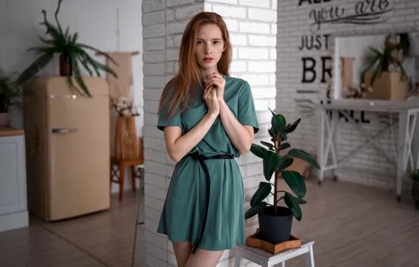 Девушка, платье, веснушки, ножки, прелесть, Александр Куренной