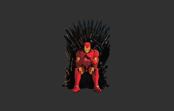 Game of thrones, iron man, Tony Stark, iron throne