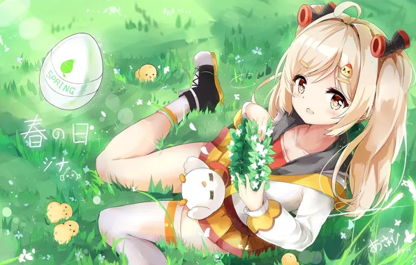 Kawaii, girl, anime, pretty, blonde, japanese