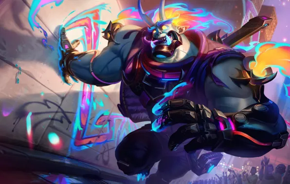 Art, League of Legends, Skin, LoL, Game Art, Dr Mundo, Street Demon, Mundo