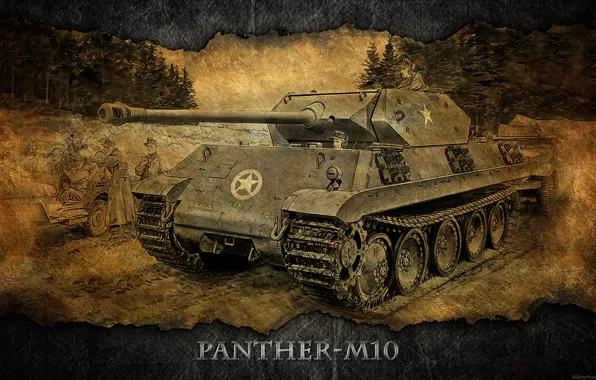 Картинка Германия, арт, танк, танки, WoT, World of Tanks, Panther-M10